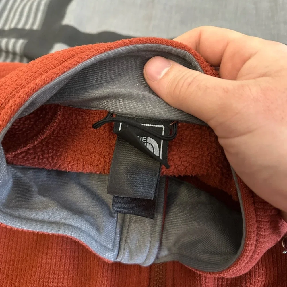 The North Face Zip‎ Up Fleece Sweatshirt Burnt Orange Y2K Size XL